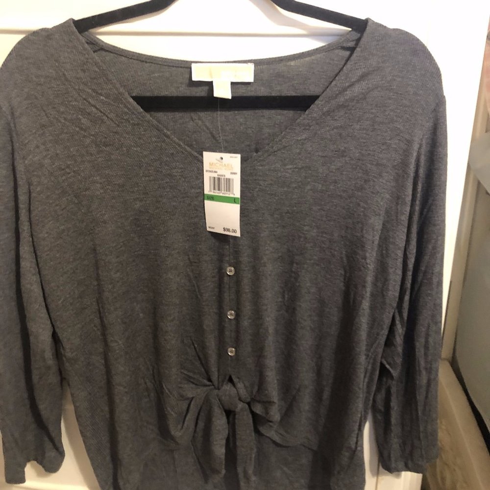 NWT Large Michael Kors Derby Basics V-Neck Sweater $98.00 MSRP